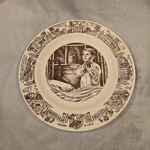 Vintage God Bless Mooseheart‎ The Child City Cantin Ohio Commemorative Plate